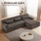 Aukfa - Chenille L-Shape Sectional Sofa-Minimalist, Sleeper Couch for Living Room, Apartment, Reception-No Assembly - Brown-Front_Standard