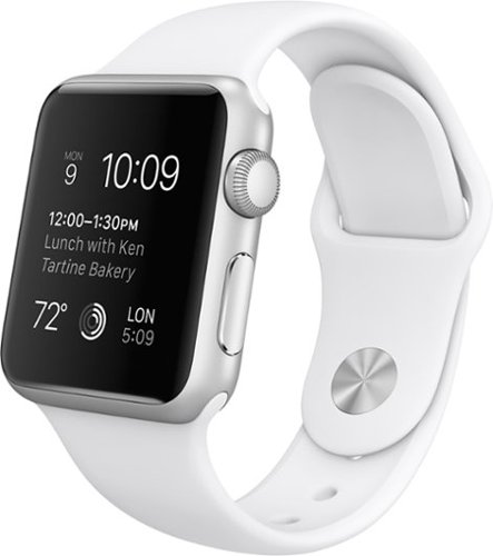  Apple - Apple Watch Sport (first-generation) 38mm Silver Aluminum Case - White Sports Band - White Sports Band