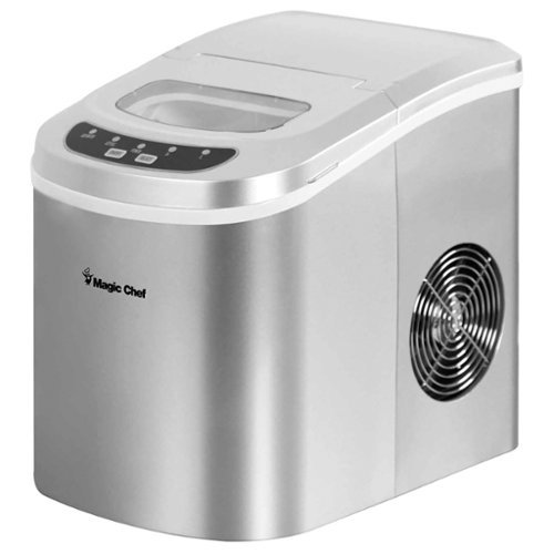 Magic Chef - 9.5" 27-Lb. Portable Icemaker - Silver-Front_Standard 