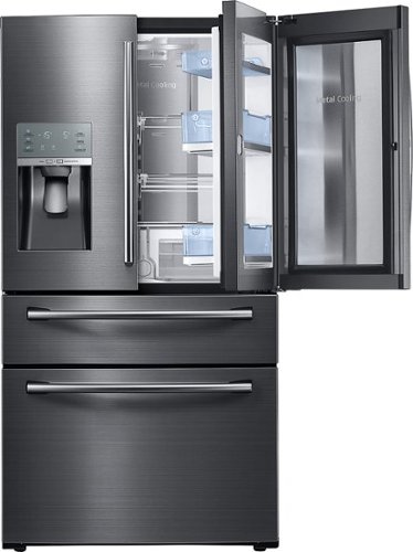  Samsung - 27.8 Cu. Ft. 4-Door French Door Fingerprint Resistant Refrigerator with Food ShowCase and Thru-the-Door Ice and Water