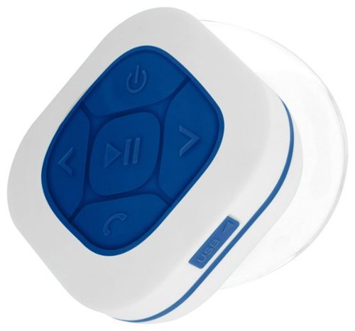  Memorex - Bluetooth Suction Shower Speaker - White/Blue