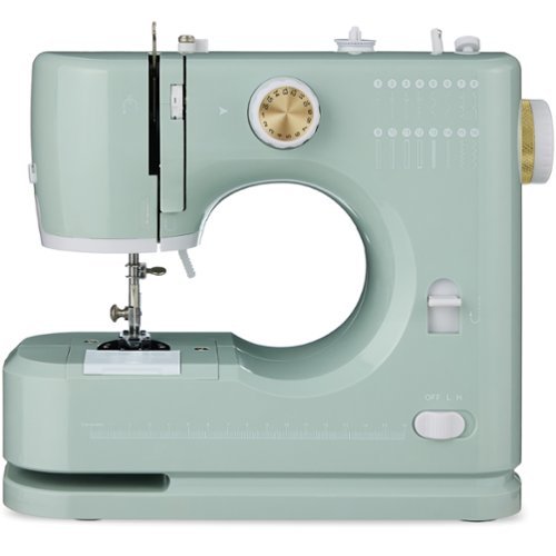 Best Choice Products - 55-Piece Sewing Machine Kit for Beginners, w/ 16 Stitch Patterns, Double Stitching - Sage/Gold-Front_Standard 