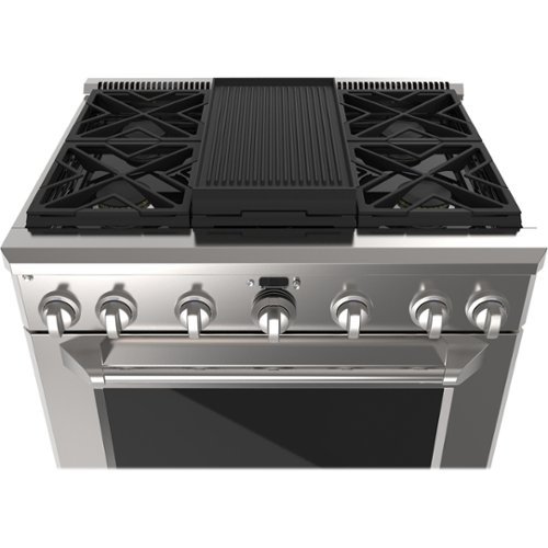 Monogram - 36" Gas Cooktop - Stainless steel-Front_Standard 