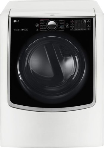  LG - 9.0 Cu. Ft. 14-Cycle Smart Wi-Fi Electric SteamDryer - Sensor Dry and TurboSteam - White