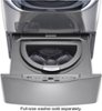 LG - SideKick 1.0 Cu. Ft. High-Efficiency Top Load Pedestal Washer with 3-Motion Technology - Graphite Steel-Front_Standard