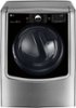 LG - 9.0 Cu. Ft. Smart Electric Dryer with Steam and Sensor Dry - Graphite Steel-Front_Standard