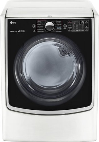  LG - 7.4 Cu. Ft. 14-Cycle Smart Wi-Fi Gas SteamDryer with Sensor Dry and TurboSteam - White