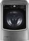 LG - 5.2 Cu. Ft. High-Efficiency Smart Front Load Washer with Steam and TurboWash Technology - Graphite Steel-Front_Standard