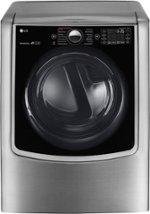 LG - 9.0 Cu. Ft. Smart Gas Dryer with Steam and Sensor Dry - Graphite steel - Front_Standard