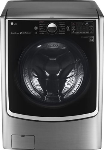  LG - 4.5 Cu. Ft. 14-Cycle Front-Loading Smart Wi-Fi Washer with TurboWash and Steam - Graphite Steel