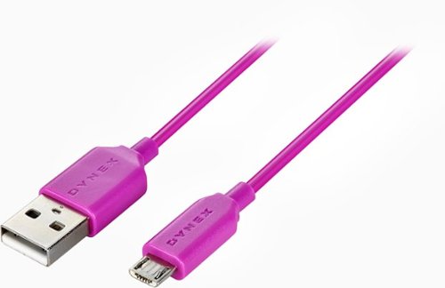  Dynex™ - 3' Micro USB-to-USB Cable - Purple/Pink