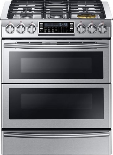  Samsung - Flex Duo 5.8 Cu. Ft. Self-Cleaning Slide-In Double Oven Dual Fuel Convection Range