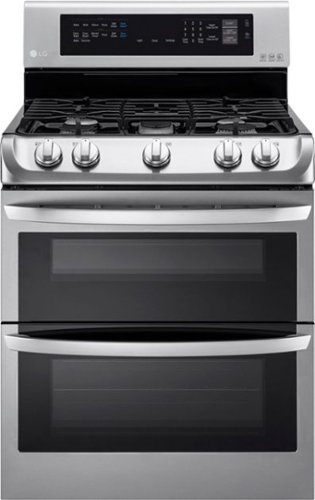 LG - 6.9 Cu. Ft. Freestanding Double Oven Gas True Convection Range with EasyClean and UntraHeat Power Burner - Stainless Steel