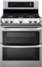 LG - 6.9 Cu. Ft. Freestanding Double Oven Gas True Convection Range with EasyClean and UntraHeat Power Burner - Stainless Steel-Front_Standard
