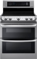LG - 7.3 Cu. Ft. Electric Self-Cleaning Freestanding Double Oven Range with ProBake Convection - Stainless steel - Front_Standard