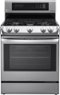 LG - 6.3 Cu. Ft. Gas Self-Cleaning Freestanding Range with ProBake Convection - Stainless Steel-Front_Standard 