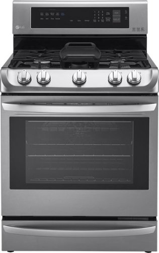  LG - 6.3 Cu. Ft. Freestanding Gas True Convection Range with EasyClean and UltraHeat Power Burner - Stainless Steel