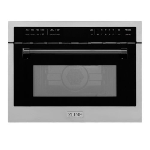 "ZLINE - Autograph Edition 24"" 1.6 cu ft. Built-in Convection Microwave Oven in Stainless Steel and Matte Black Accents"