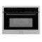 ZLINE - Autograph Edition 24" 1.6 cu ft. Built-in Convection Microwave Oven and Matte Black Accents - Stainless Steel-Front_Standard