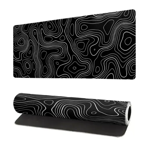 Black Topographic Contour 2