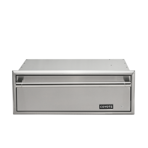 Front. Coyote Outdoor Living - Coyote 30" Warming Drawer - Stainless Steel.