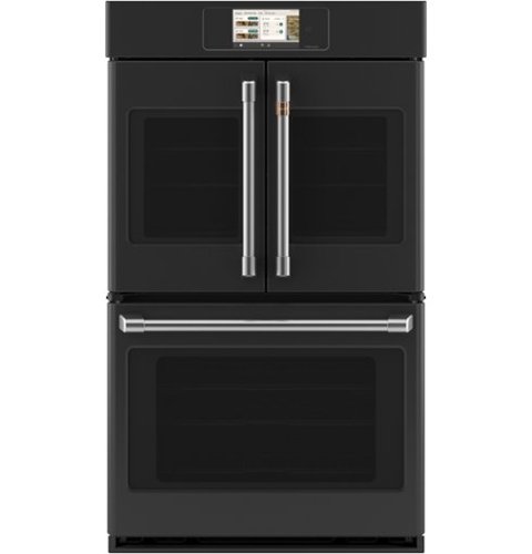 Café - 30" Smart Built-In Double Electric Convection French Door Wall Oven with No Preheat Air Fry - Matte Black