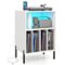 Costway - Record Player Stand Turntable Stand with Vinyl Storage Holder & Shelf Table - White-Front_Standard