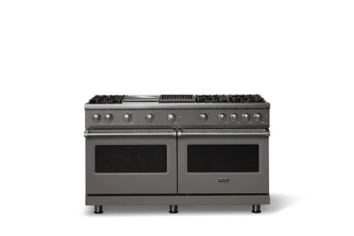 Viking - Pro 5 Series 8.0 Cu. Ft. Freestanding Sealed 6 Burner Gas Convection Range w. Griddle - Damascus Gray - Damascus Gray