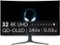 Alienware - AW3225QF 31.6" QD-OLED Curved 4K UHD 240Hz .03-ms G-SYNC Gaming Monitor with HDR (HDMI, USB-C) - Lunar Light-Front_Standard