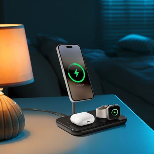 Insignia™ Qi2 Certified, 3-in-1 Fast Wireless Charging Stand with 20W Total Output for iPhone, AirPods, Apple Watch, and More - Black WORLDWIDE DELIVERY