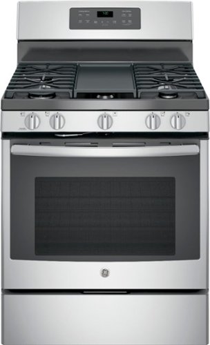  GE - 5.0 Cu. Ft. Self-Cleaning Freestanding Gas Convection Range - Stainless Steel