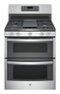 GE - 6.8 Cu. Ft. Self-Cleaning Freestanding Double Oven Gas Convection Range - Stainless Steel-Front_Standard 