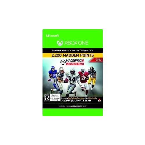  Microsoft Xbox Corporation - Madden NFL 16 Ultimate Team 2200 Points
