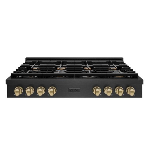 ZLINE - Autograph 48 in. 8 Burner Paramount Gas Rangetop in Black Satin Stainless Steel with Bronze Accents (SRTBSZ-48-CB) - Black Satin Stainless Steel