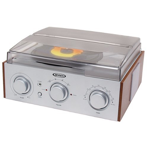  Jensen - 3-Speed Stereo Turntable with AM/FM - Silver