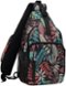 mosiso - Sling Bag Crossbody Shoulder Bag Travel Hiking Daypack Chest Bag with Front Square Pocket&USB Charging Port - Creative Plant Leaves-Front_Standard