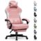 GTPlayer - Gaming Chair Fabric Computer Office Chair with Linkage Armrests High Back Desk Chair - Pink-Front_Standard