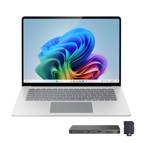 Microsoft - Upgraded - Surface 15" 2K Touch Laptop,Snapdragon X Elite,16GB RAM,512GB SSD,Backlit KB,Copilot+ PC,Win 11 Pro - Platinum-Front_Standard 