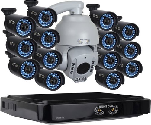 Night Owl - 16-Channel, 15-Camera Indoor/Outdoor High-Definition DVR Surveillance System - Black/Gray-Front_Standard 