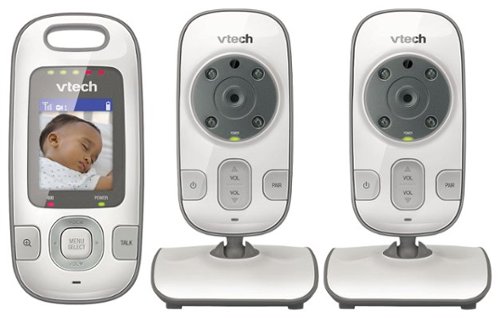  VTech - Video Baby Monitor with (2) 2.4GHz Cameras and 2&quot; Screen - White/Silver