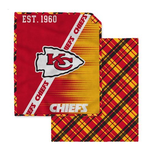 Pegasus - Kansas City Chiefs 60" x 80" Digital Dash Two-Sided Checkered Ultra Cozy Sherpa Blanket - Multicolor-Front_Standard 