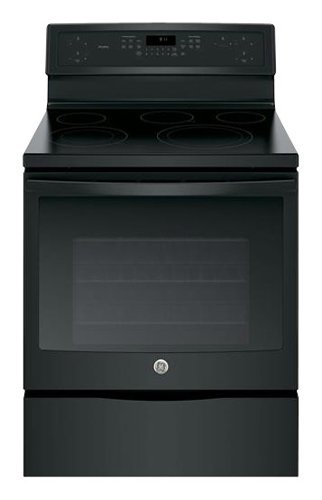  GE - Profile Series 5.3 Cu. Ft. Self-Cleaning Freestanding Electric Convection Range - Black on Black