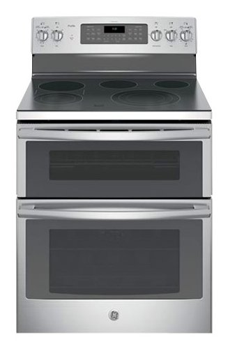  GE - Profile Series 6.6 Cu. Ft. Self-Cleaning Freestanding Double Oven Electric Convection Range - Stainless Steel