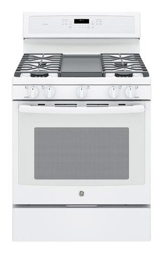  GE - Profile Series 5.6 Cu. Ft. Self-Cleaning Freestanding Gas Convection Range - White on white