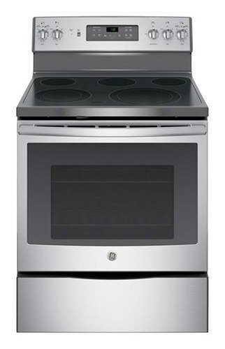 GE - 5.3 Cu. Ft. Self-Cleaning Freestanding Electric Convection Range - Stainless steel