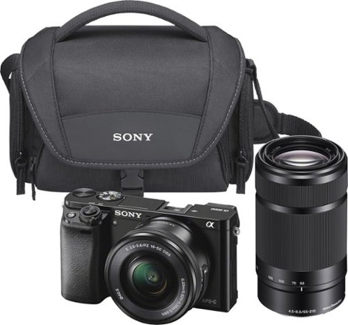  Sony - Alpha a6000 Mirrorless Camera with 16-50mm and 55-210mm Lens Kit - Black