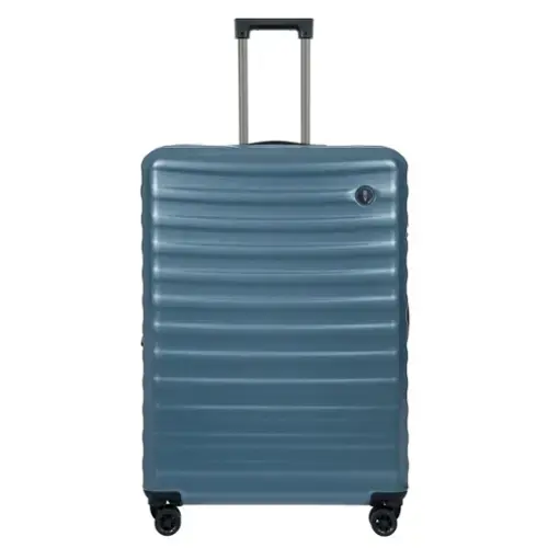 Front. Bric's - Nausicaa Hardside Expandable 30" Large Checked Spinner Luggage - Grey Blue.