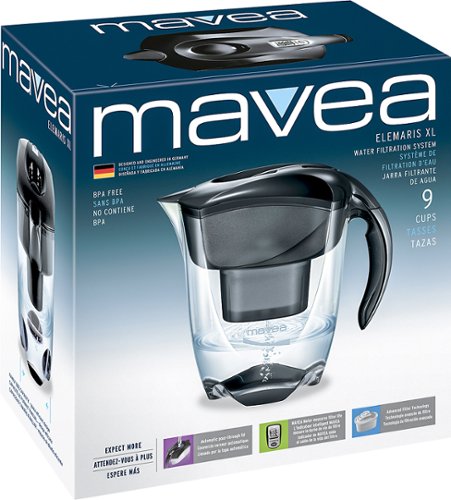  Mavea - Elemaris XL 9-Cup Water Filtration Pitcher - Black