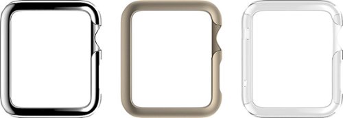  Griffin - Ultra Thin Guard Cases for Apple® Watch™ 38mm (3-Pack) - Polished Silver/Matte Silver/Clear