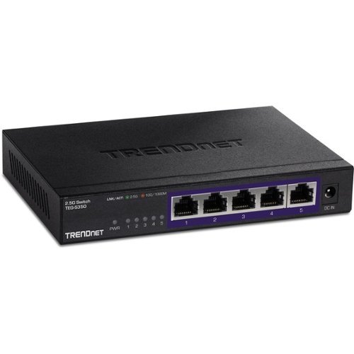 Trendnet - 5-Port 2.5Gb Multi-Gigabit Unmanaged Gaming Switch, TEG-S350, 5 x 2.5GBASE-T Ports, 25Gbps Switching Capacity - Unknown-Front_Standard 
